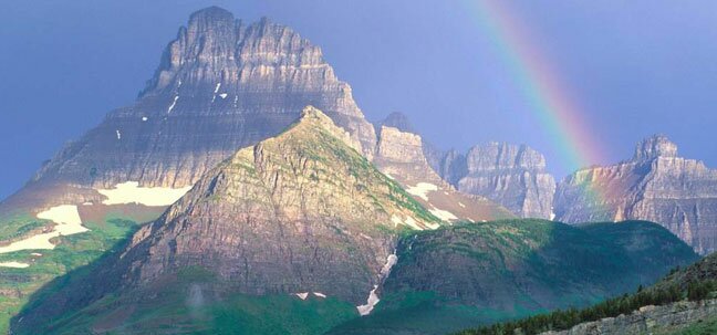 montana rainbow over mountains