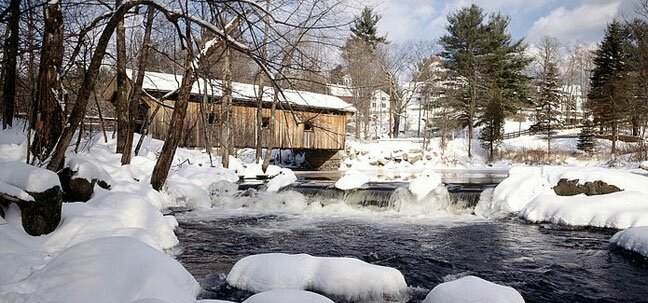 new hampshire river in the winter