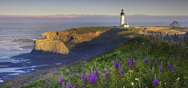 oregon lighthouse on the beach