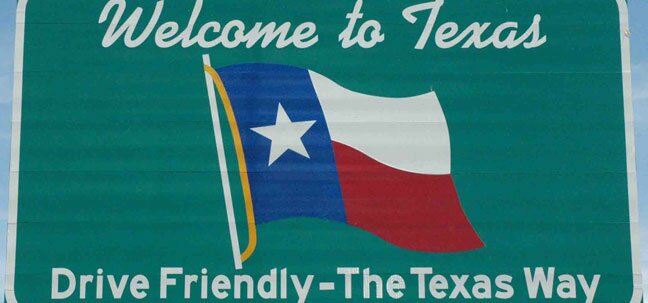 texas welcome sign